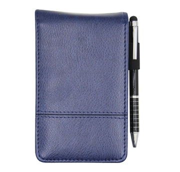 A7 Pocket PU Leather Mini Notepad with Calculator Ballpoint Pen Holder