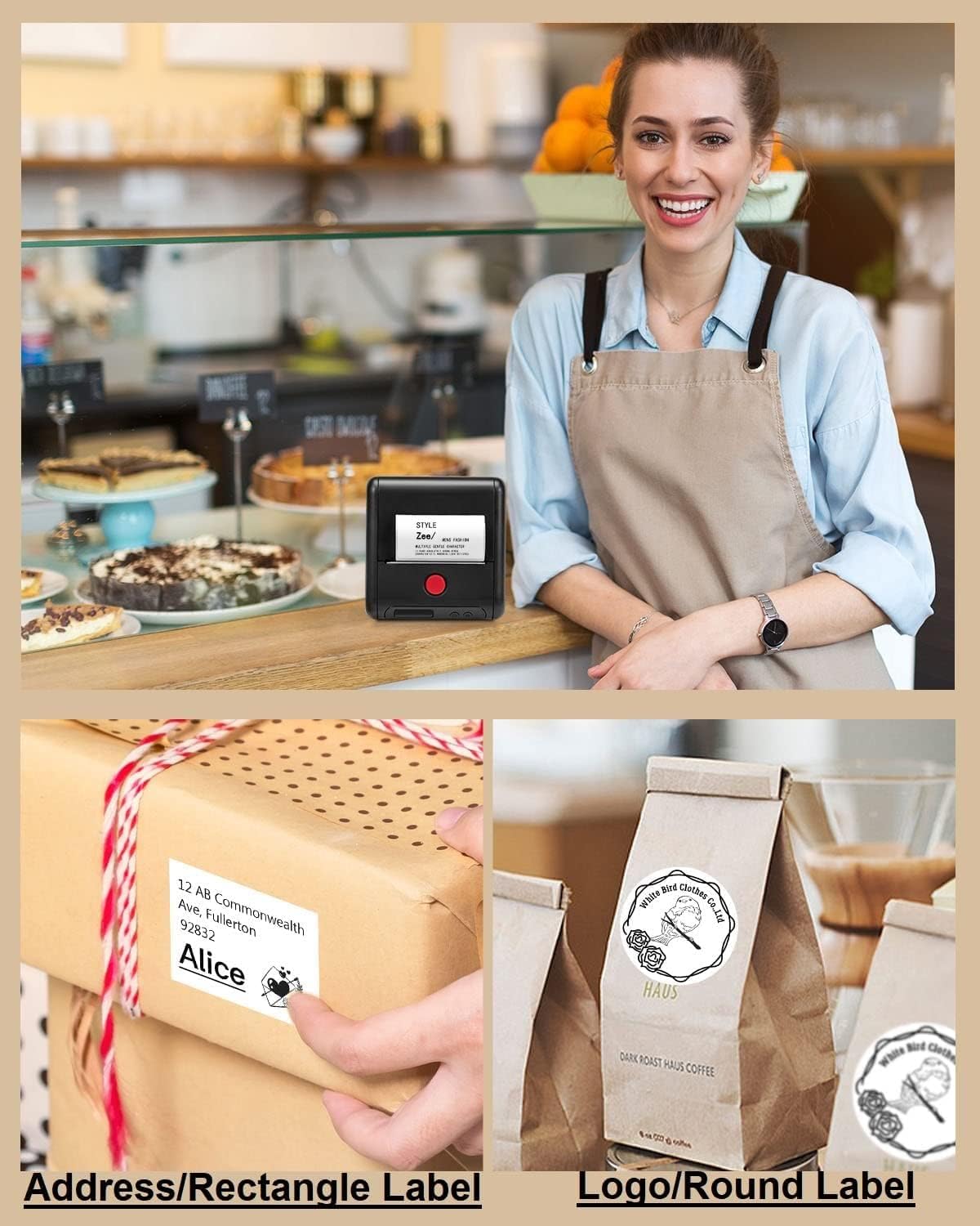 Phomemo M200 Label Maker,Bluetooth Thermal Label Printer (Type-C Charger)