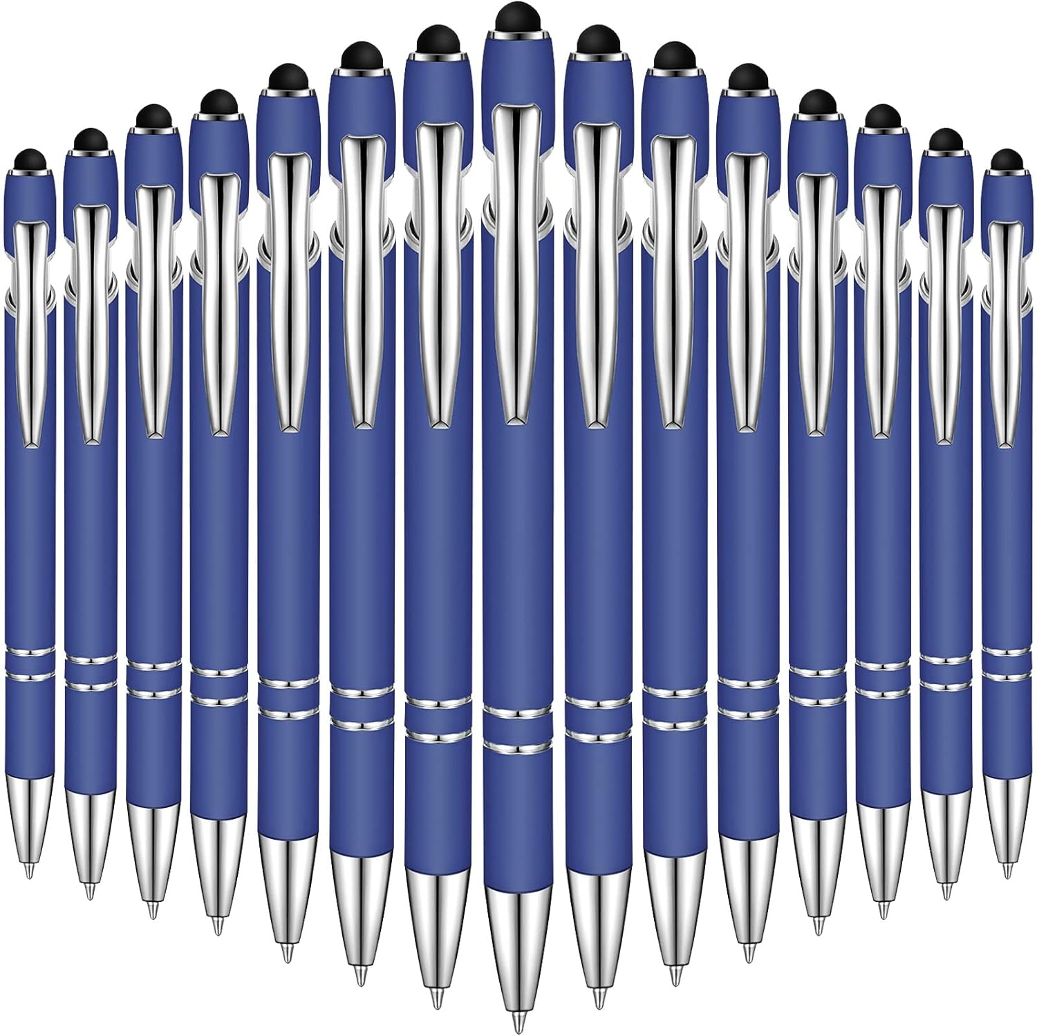 38Pcs Rubberized Ballpoint Pen with Stylus Tip for Touch Screen Devices