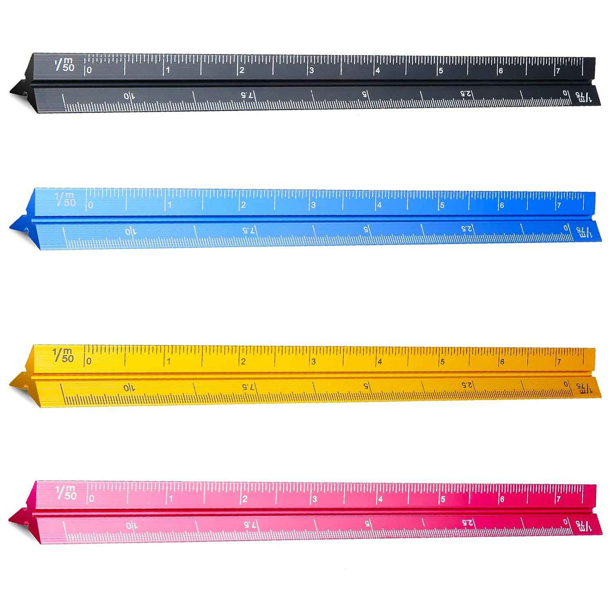 Pyramid Ruler Scale 4 Colors Pocket Architectural Scale Rulers 6 Inch