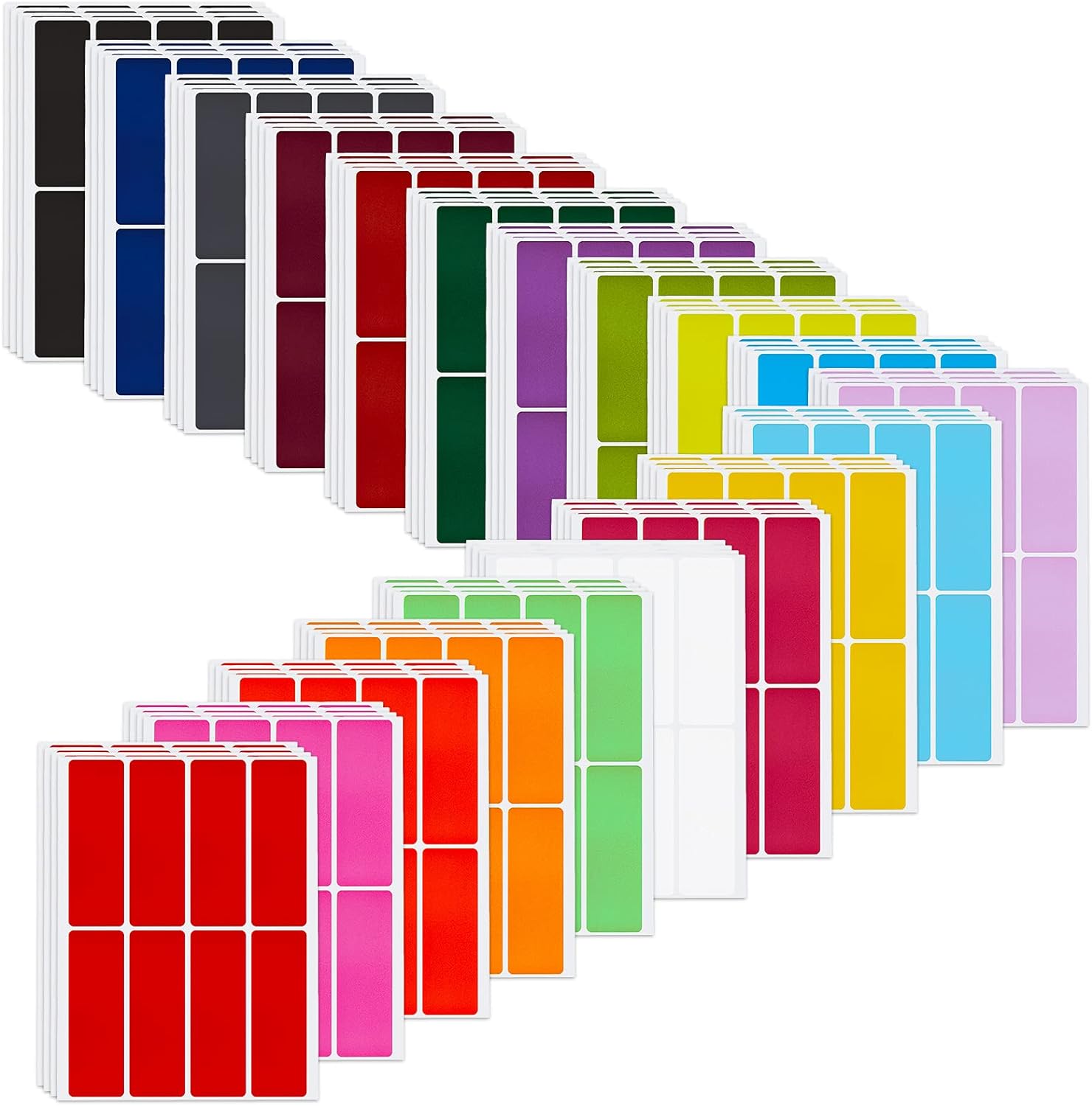 640Pcs Rectangular Color Coding Label Stickers 3 x 1 inch