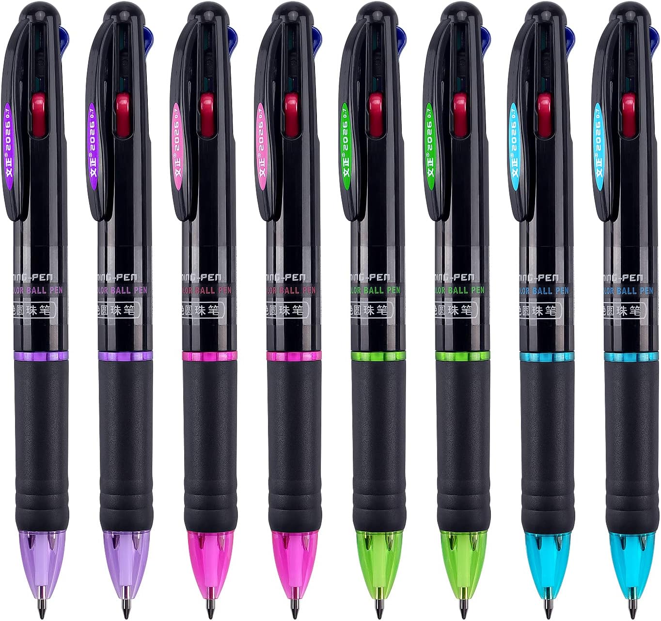 Multicolor Ballpoint Pens 4in1 0.7mm Retractable Gift Pens