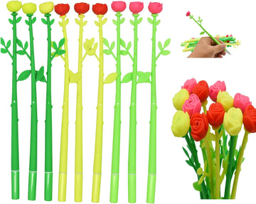30PCS Fancy Rose Beautiful Floral Gel Pens Black for Kids Girls Women