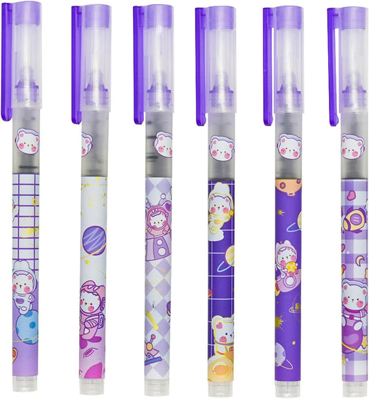 12PCS Astronaut Bear Spaceman Liquid Quick Dry Ink Rollerball Pens