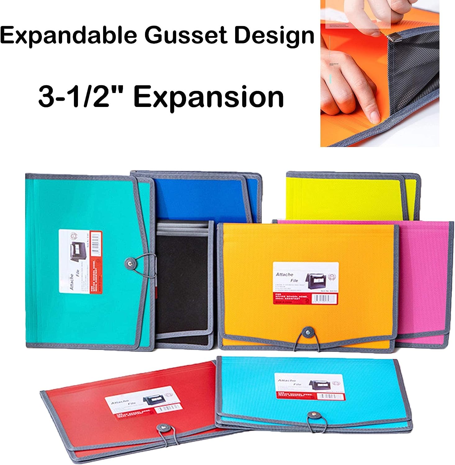 4 Colors Plastic Expanding File Wallet Document Organizer A4 Letter Size