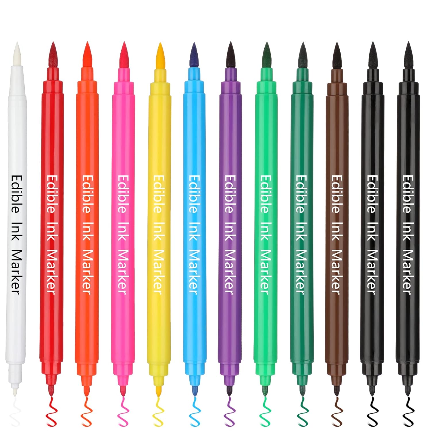 12Pcs Food Coloring Pens Edible Ink Markers Dual Tips