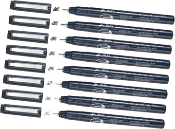Maikedepot Micro-Line Pens 8 Size Fineliner Black Ink Drawing Pens