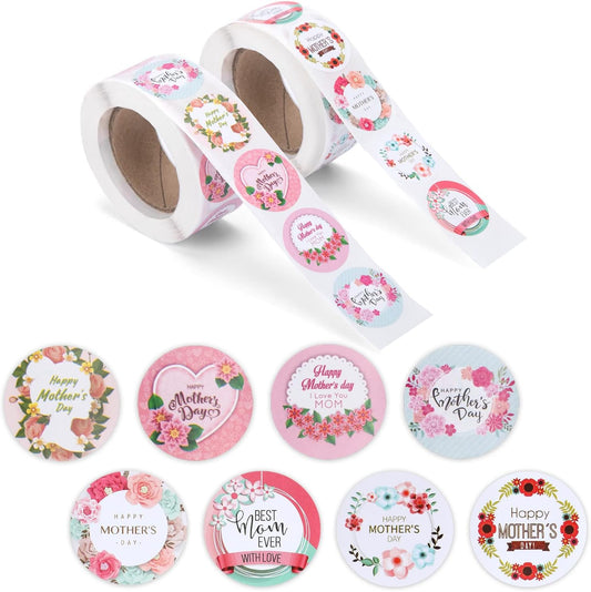 1000PCS Happy Mothers Day Stickers Roll Labels 1 INCH