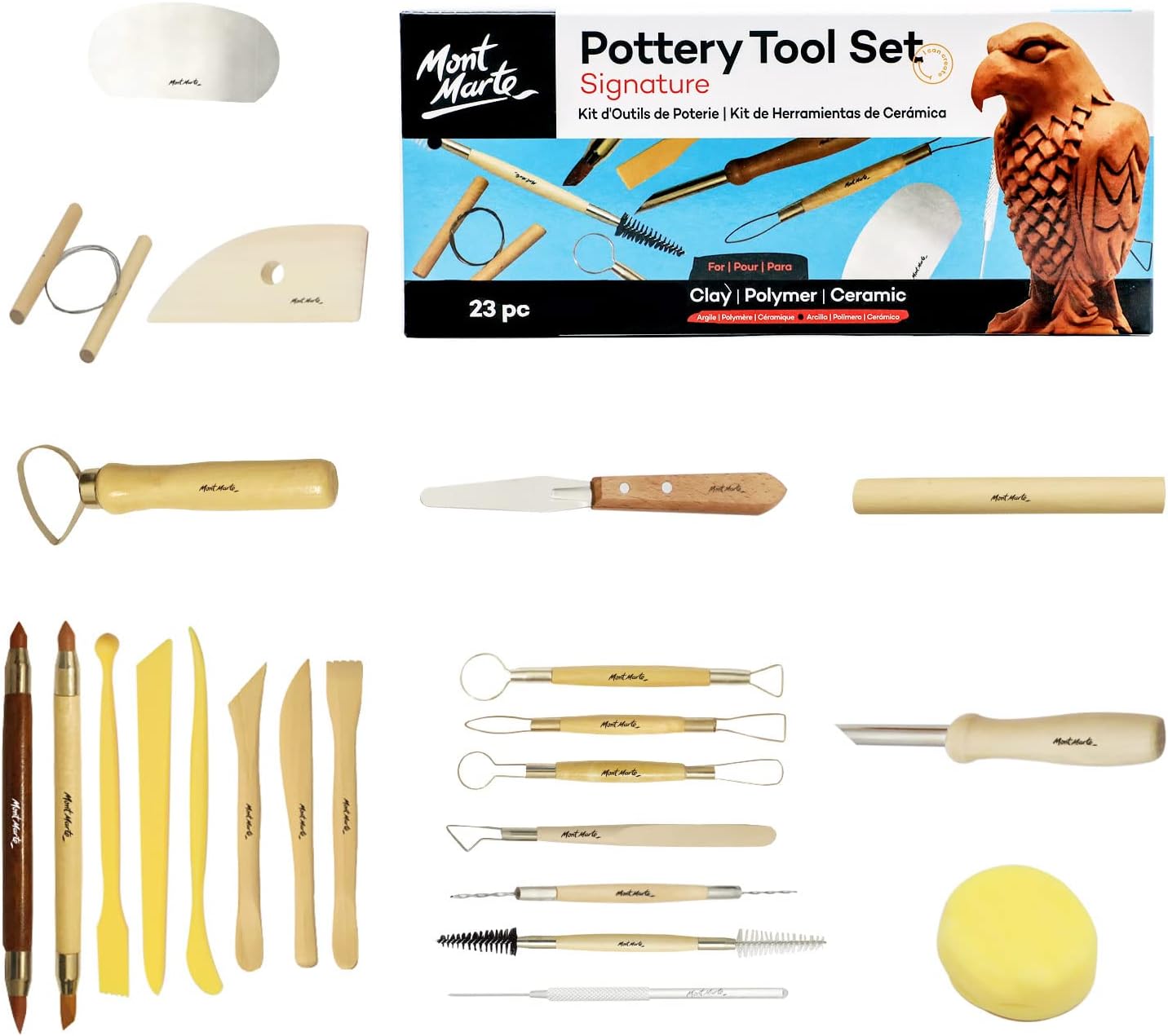 Mont Marte Pottery Tool Set Signature 23pc