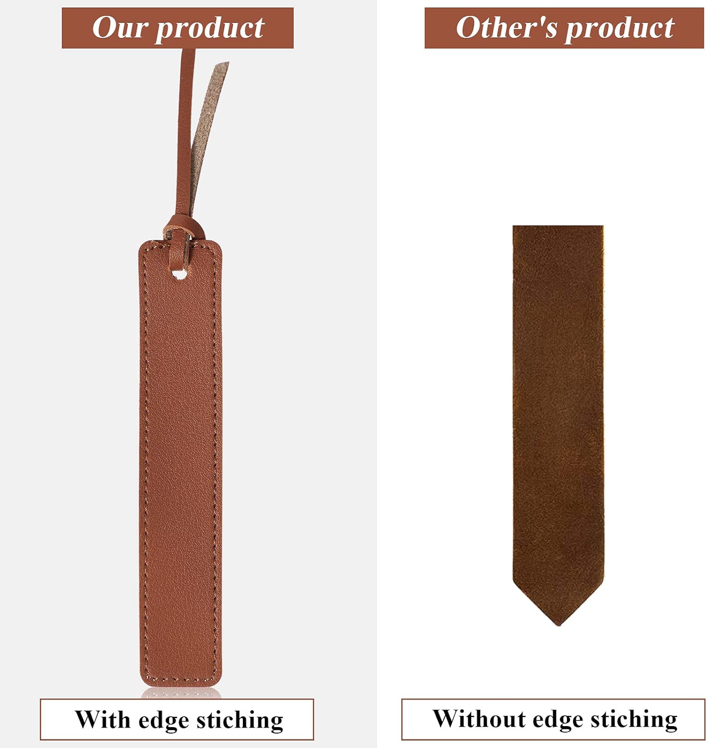 Handmade Genuine Leather Bookmarks 10 Pack