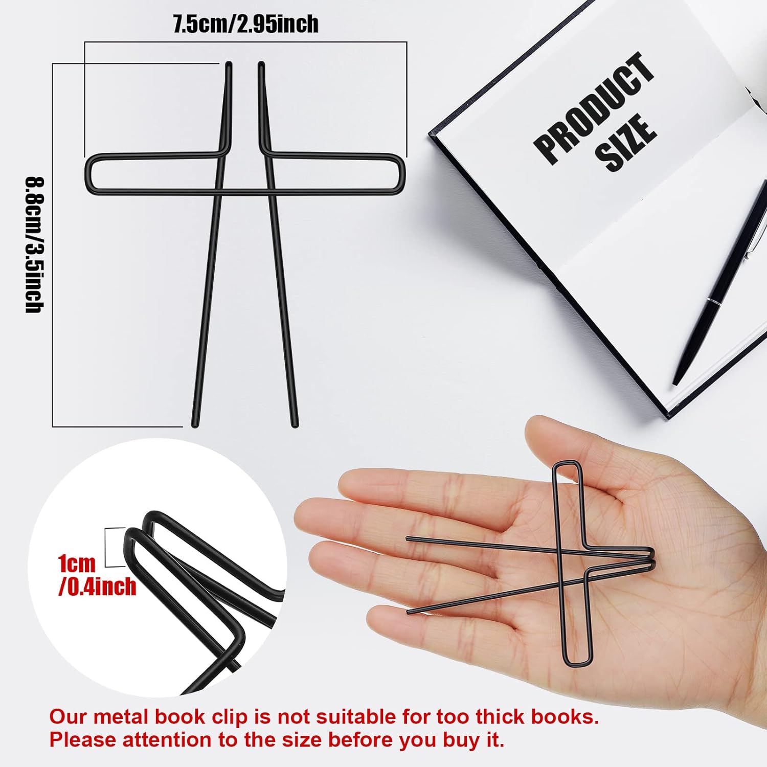 Music Book Metal Clip Book Page Holder for Reading 4 Colors
