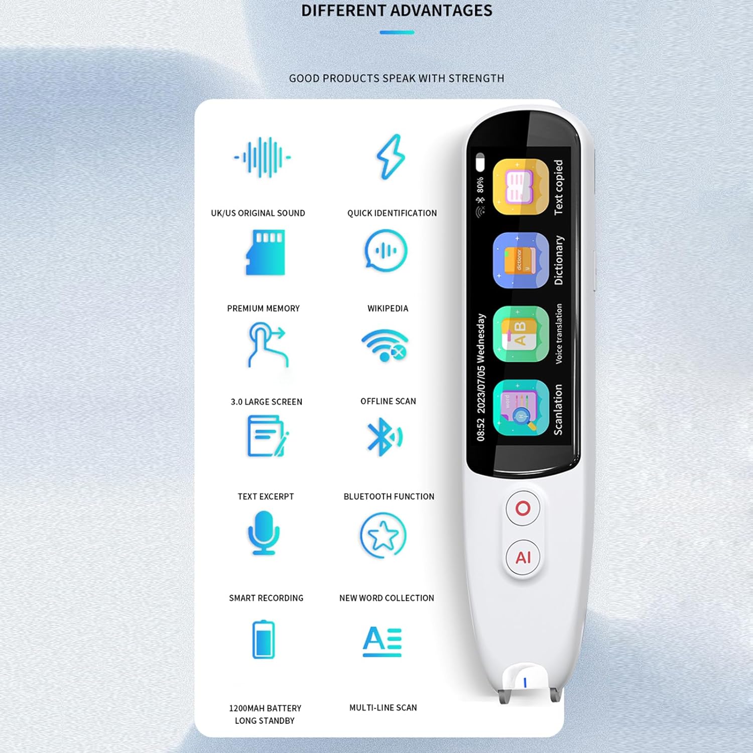 125 Language Digital Translation Scanning Pen Smart Scanner Translator