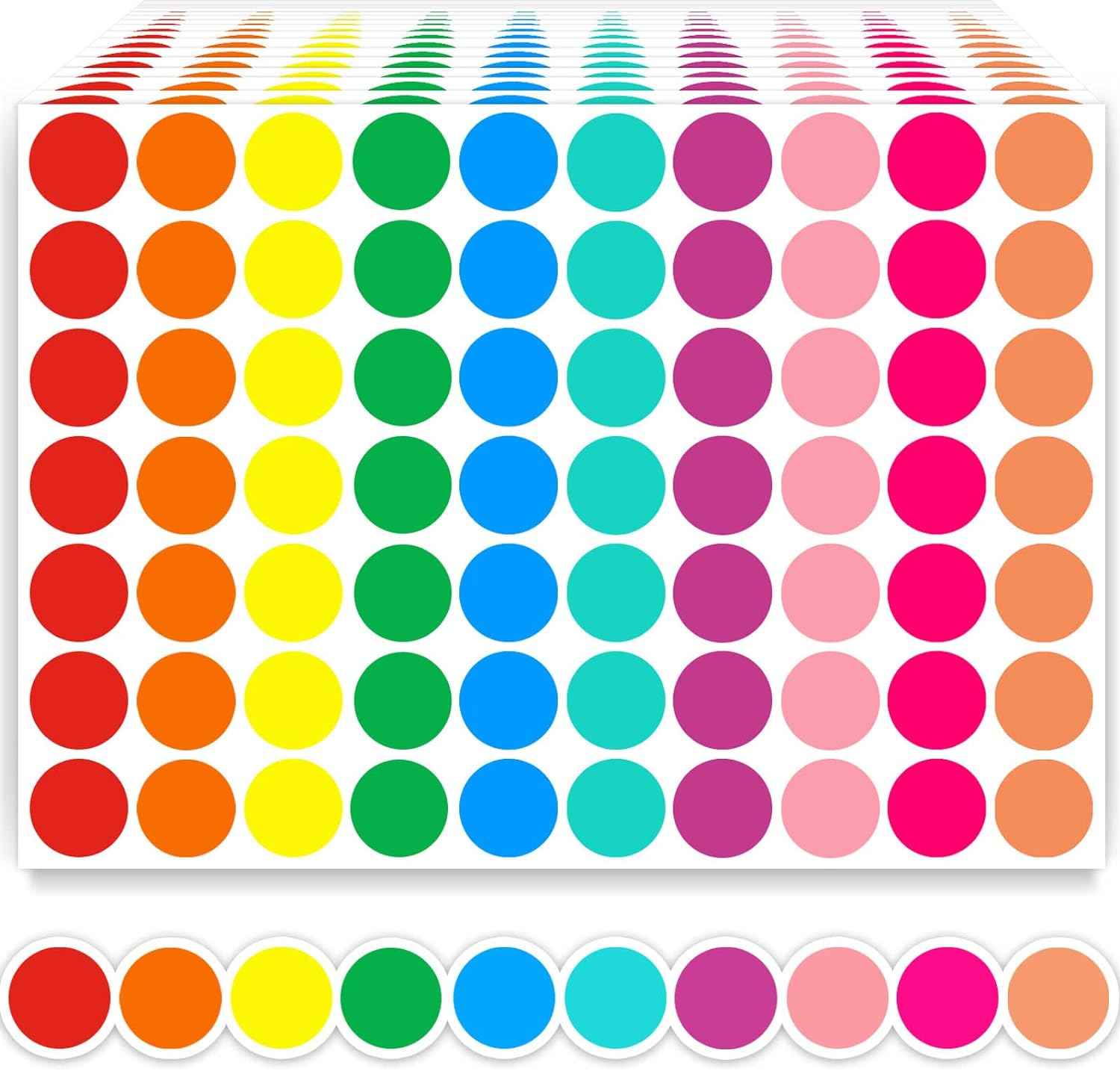 XNJIHWA 19mm Ronde Dot Stickers - Kleurcodering Zelfklevende Stickers