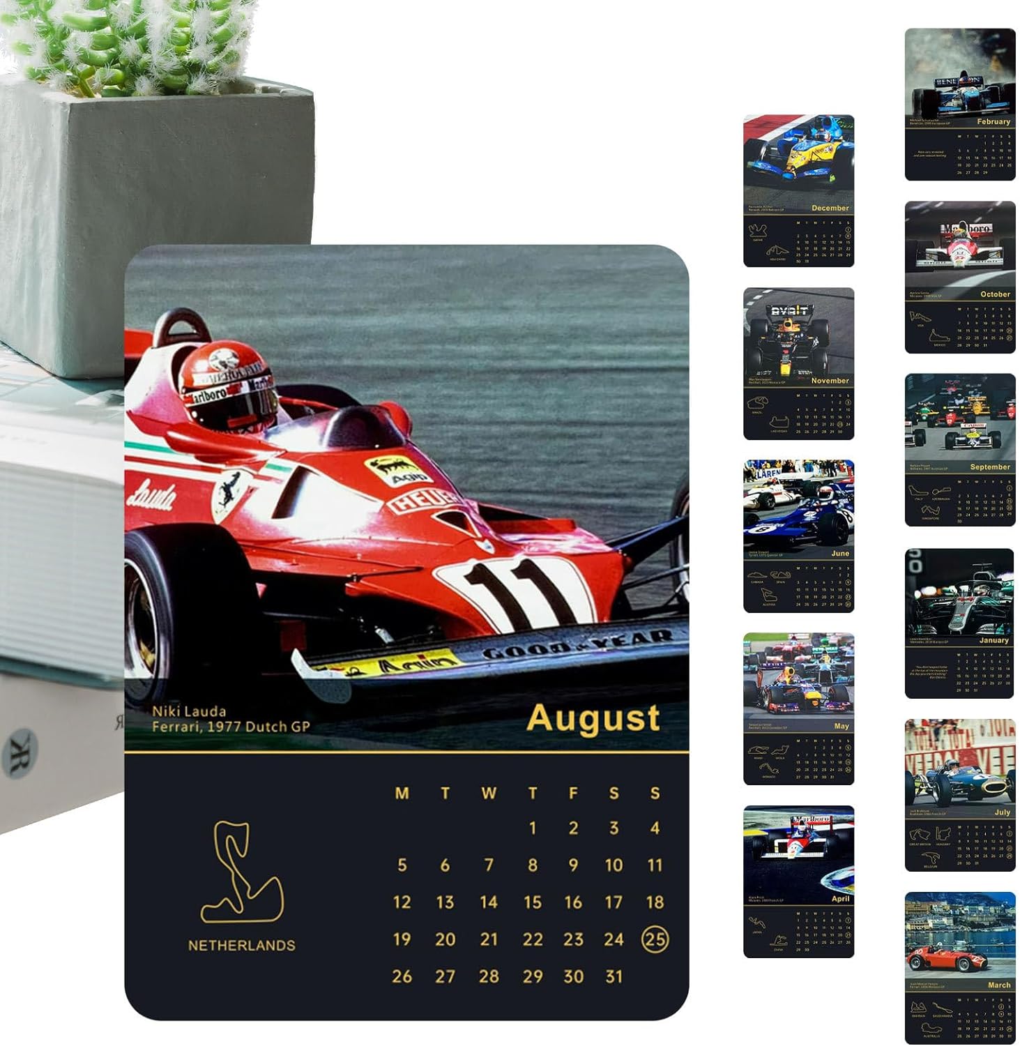 2024 Wall Formula 1 Monthly Calendar for F1 Fans