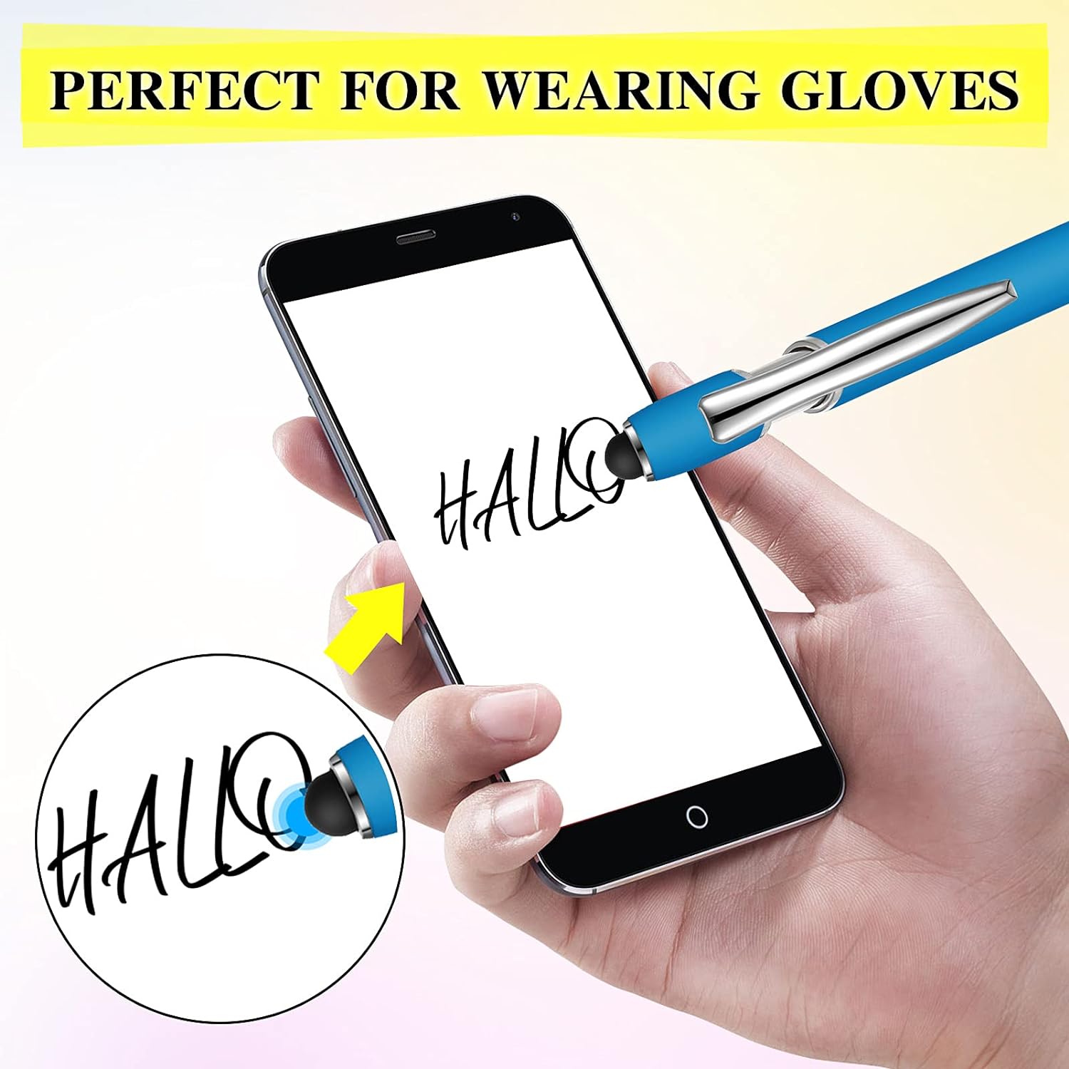 38Pcs Rubberized Ballpoint Pen with Stylus Tip for Touch Screen Devices