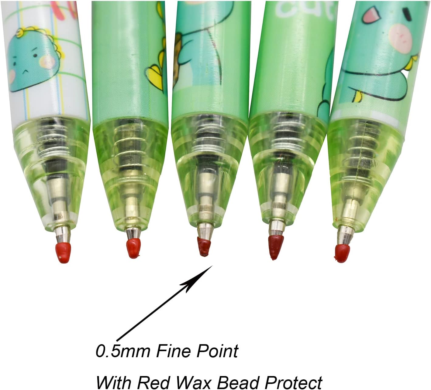 12PCS Cute Dinosaur Retractable Gel Pens For Kids School Supplies