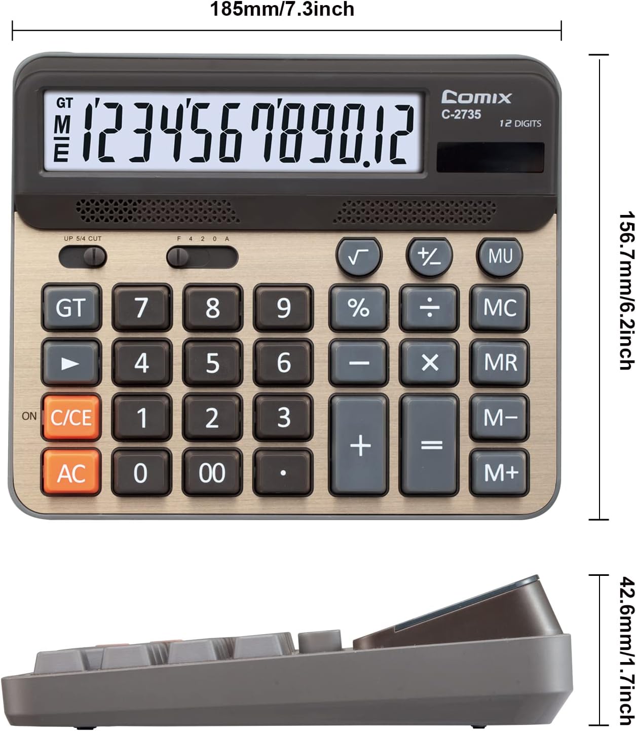 Comix C-2735 Desktop Calculator,Large Computer Keys,12 Digits Display