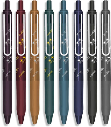 COLNK Colored Gel Pens with Retro Ink Retractable,0.5mm,8 Pack - TTpen