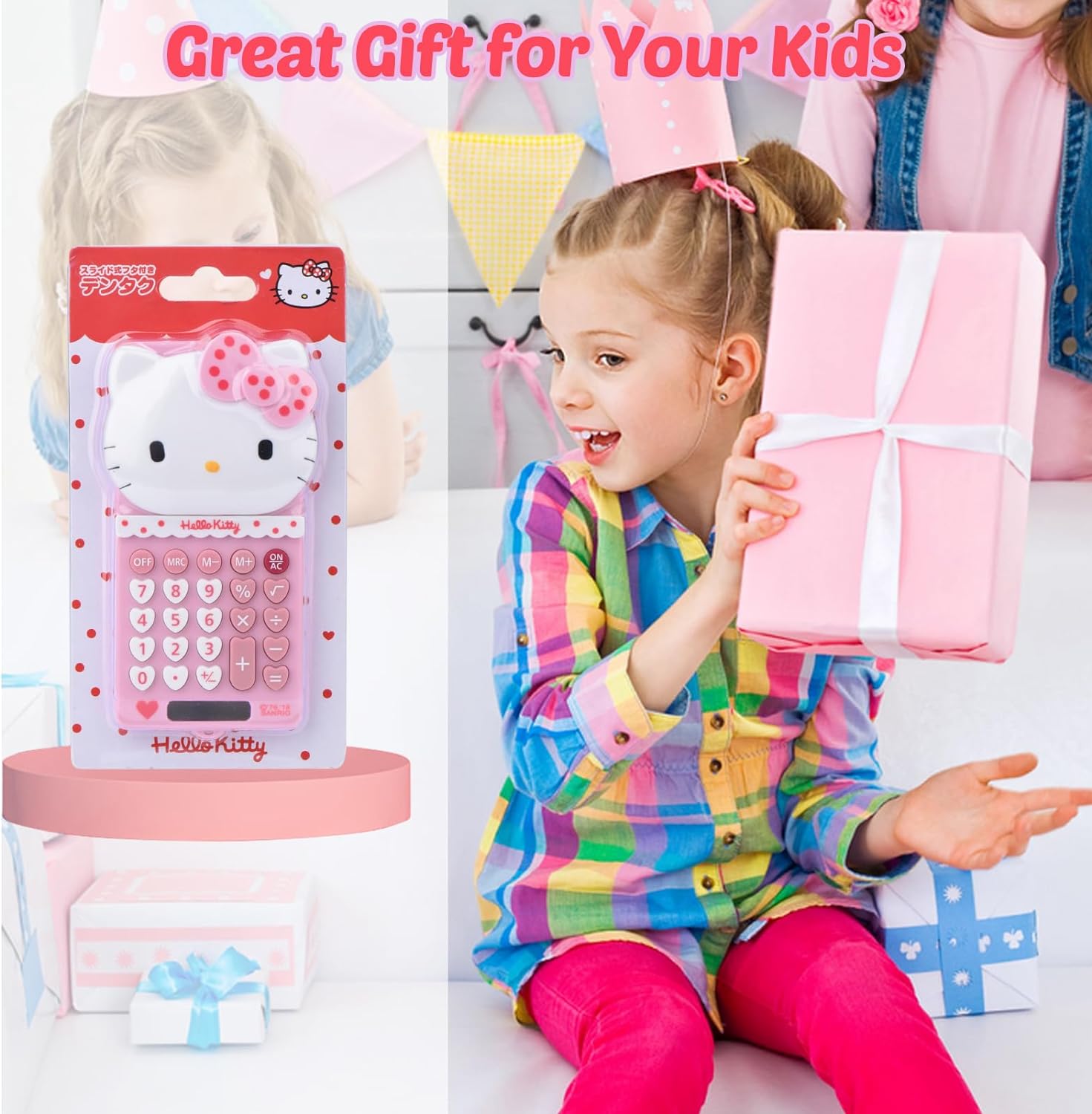 Cute Cat Kitty Kids Calculator 8 Digit with LCD Display