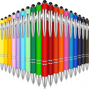 38Pcs Rubberized Ballpoint Pen with Stylus Tip for Touch Screen Devices
