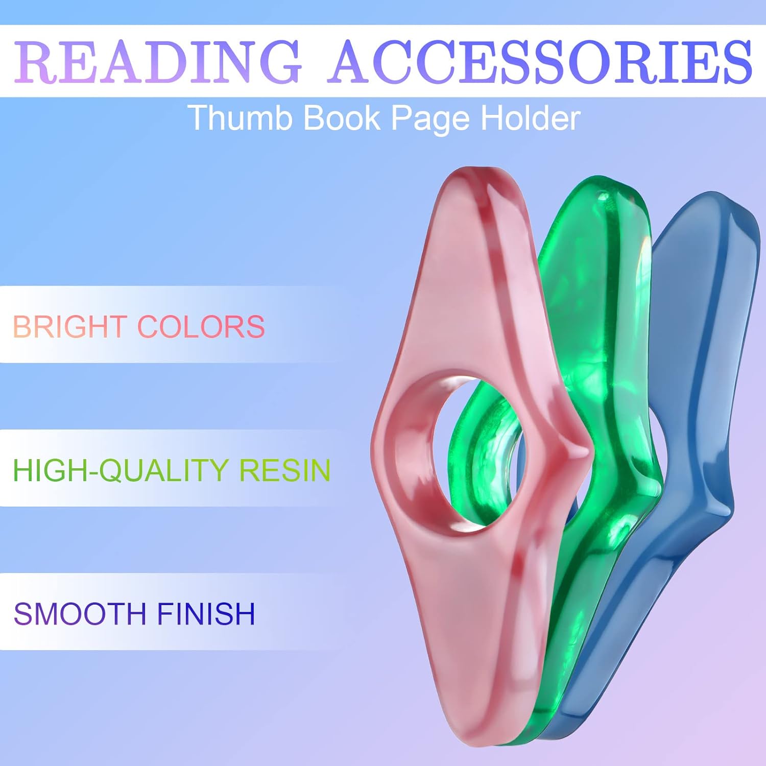 3Pcs Thumb Book Page Holder Resin Thumb Reading Bookmark