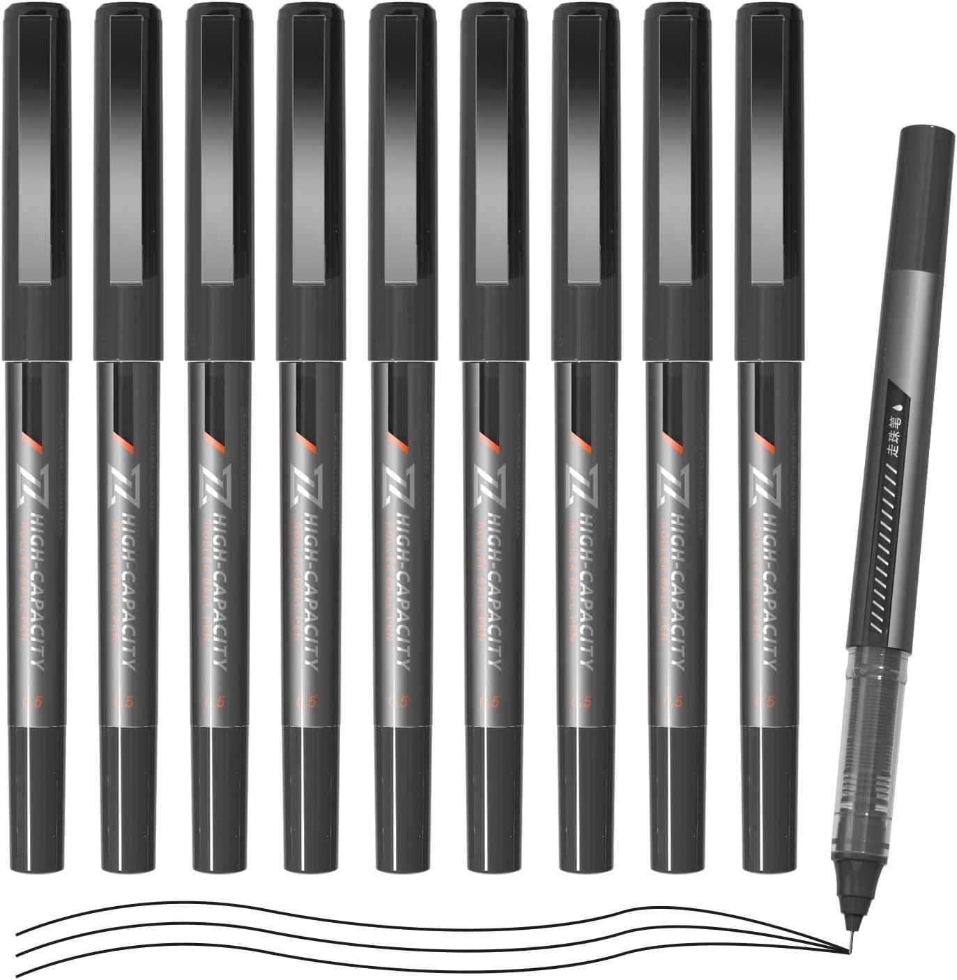 M&G 10Pcs Liquid Rollerball Black Ink Ultra Fine Point Pens
