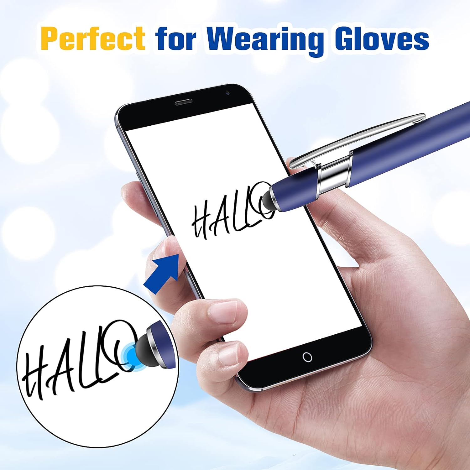 38Pcs Rubberized Ballpoint Pen with Stylus Tip for Touch Screen Devices