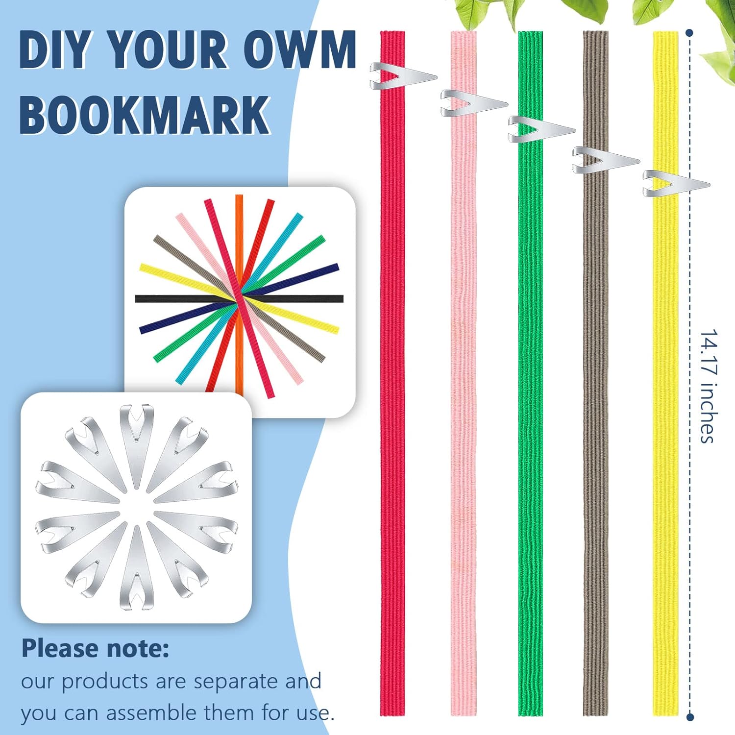 20Pcs Elastic Bookmarks Stainless Steel Book Darts for Book Lovers