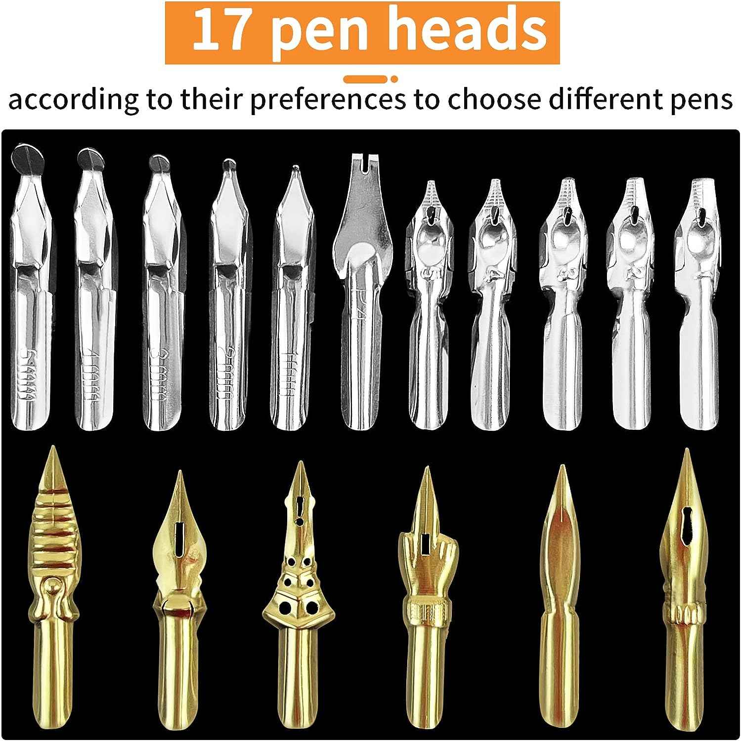 17 Pieces Stainless Steel Calligraphy Pen Nibs Set 17-pieces-stainless-steel-calligraphy-pen-nibs-set