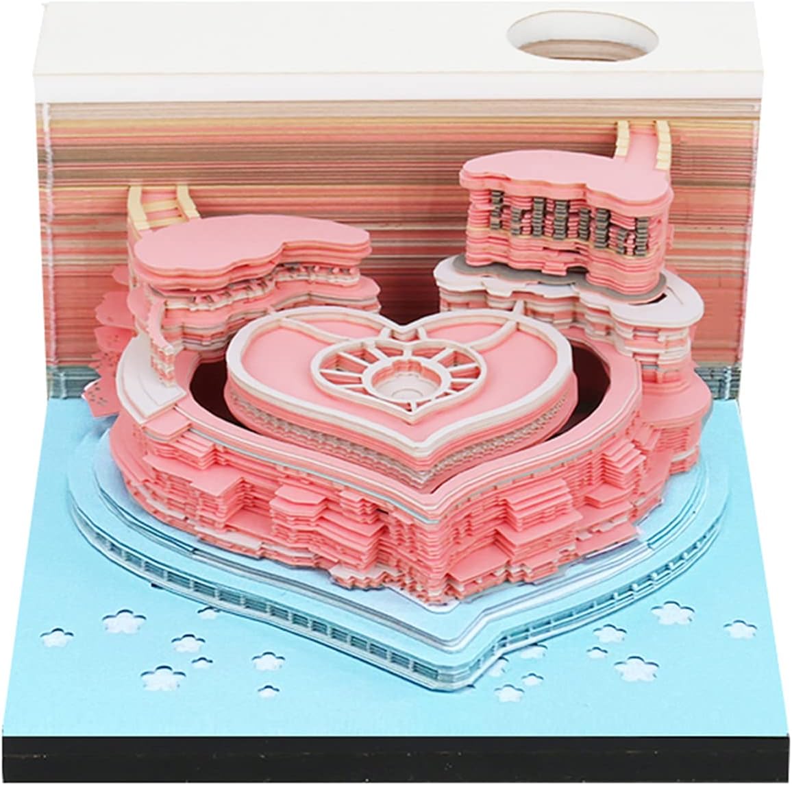 Fortress of Love,3D Memo Pad,Castle Buildings,Pink