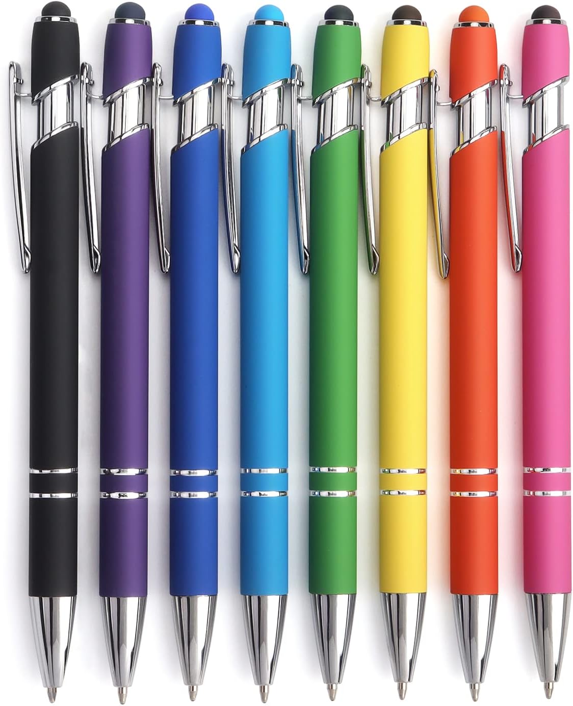 2-in-1 Stylus Retractable Ballpoint Pen with Stylus Tip,1.0mm Black Ink