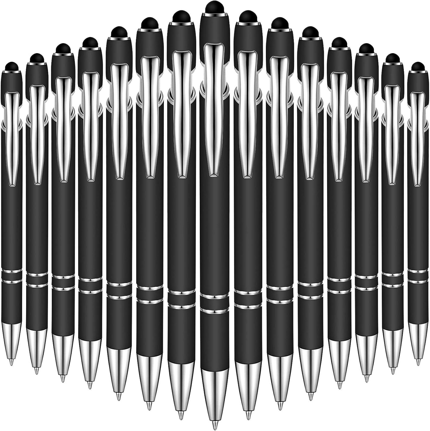 38Pcs Rubberized Ballpoint Pen with Stylus Tip for Touch Screen Devices