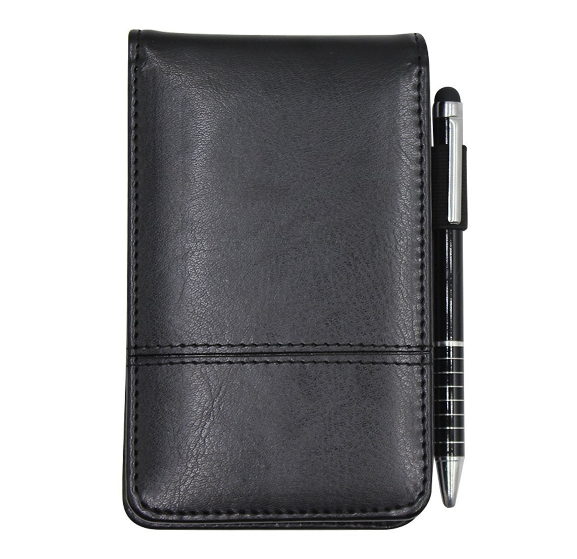 A7 Pocket PU Leather Mini Notepad with Calculator Ballpoint Pen Holder