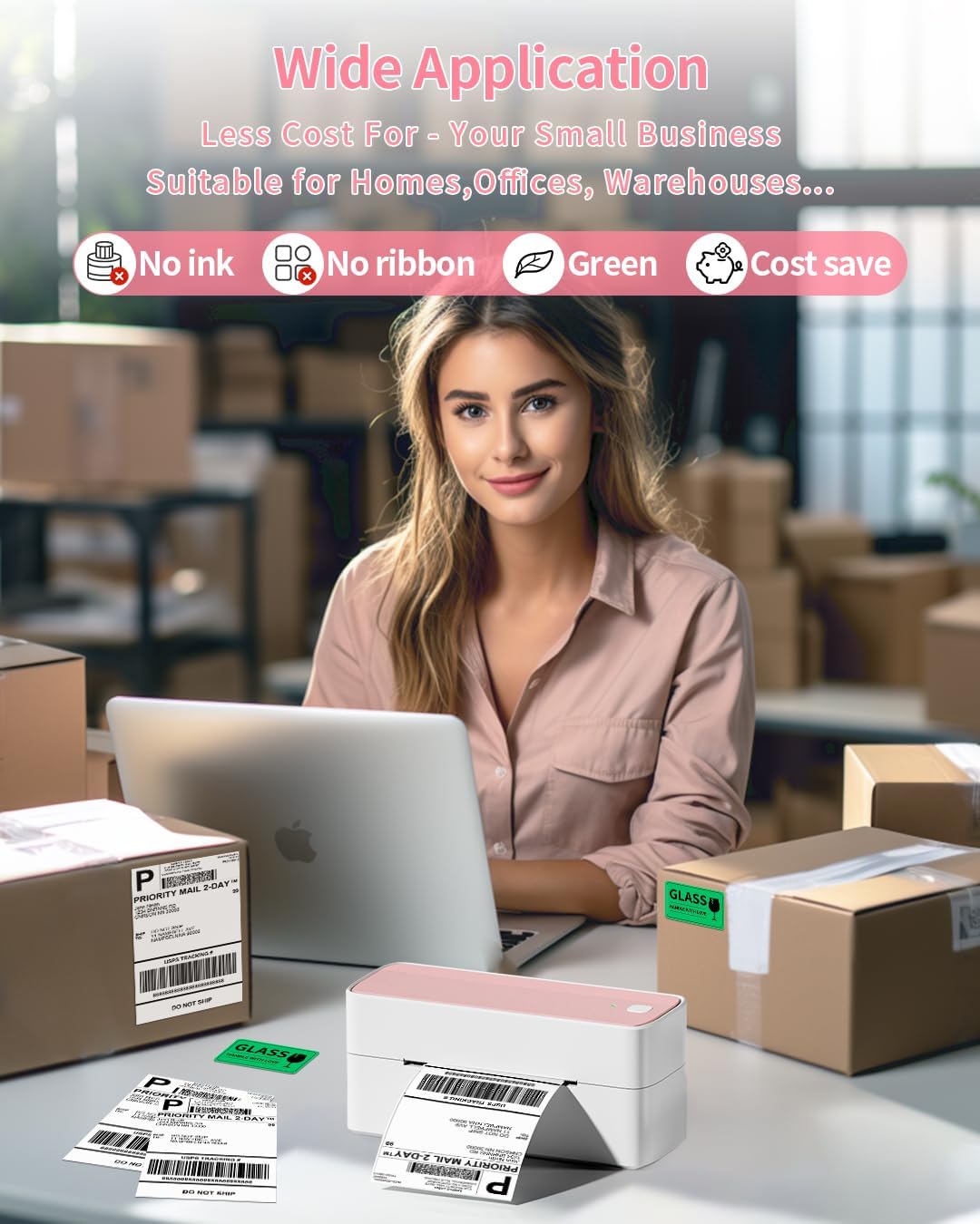 Phomemo 241BT Bluetooth Thermal Label Shipping Printer 4x6
