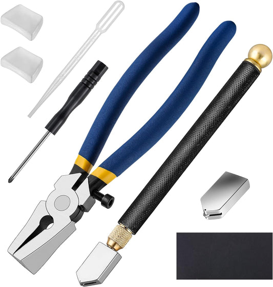 Glass Running Pliers and Pencil Style Glass Cutter Tool Set