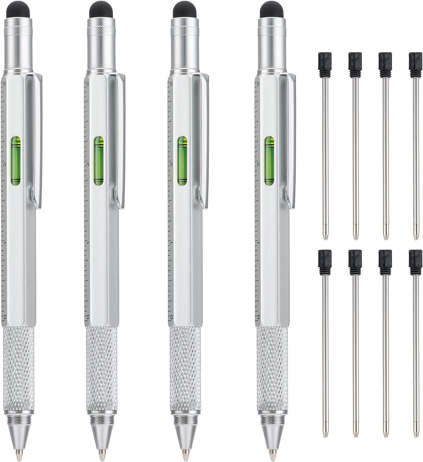 4 Pack 6IN1 Multitool Pen with Extra Refills Set