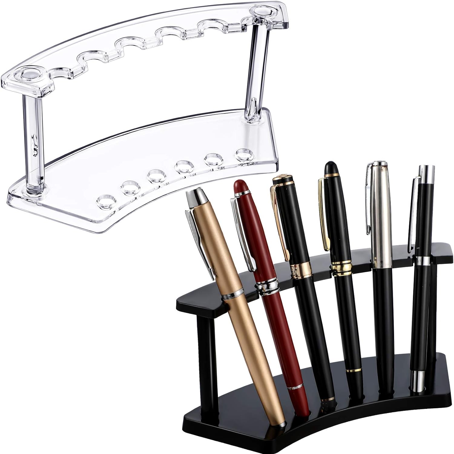 2pcs Plastic Pen Holder 6 Slot Pen Makeup Brush Rack Organizer