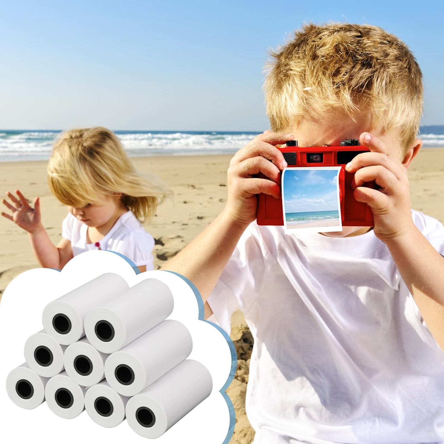 20 Rolls Instant Camera Thermal Print Paper for Kids 57 x 30mm