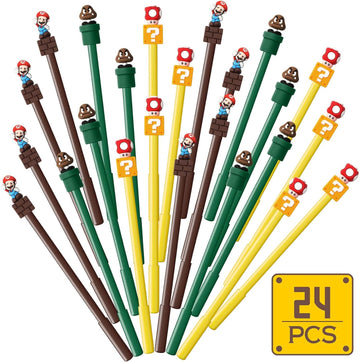 24Pcs Mario Party Favors Gel Pen - Mario Themed Gifts for Kids