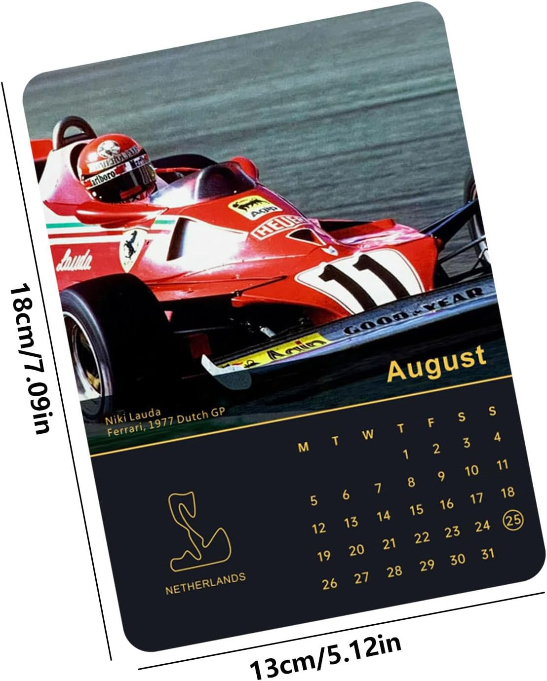 2024 Wall Formula 1 Monthly Calendar for F1 Fans