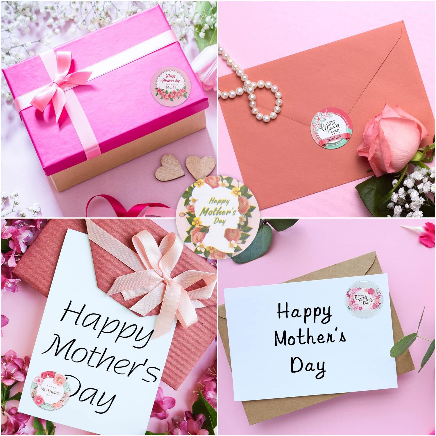 1000PCS Happy Mothers Day Stickers Roll Labels 1 INCH