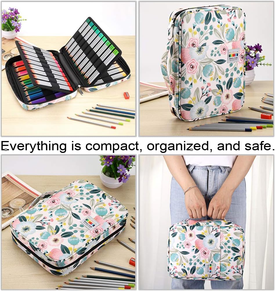 Portable Colored Pencil Case - Holds 166 Pencils or 112 Gel Pens