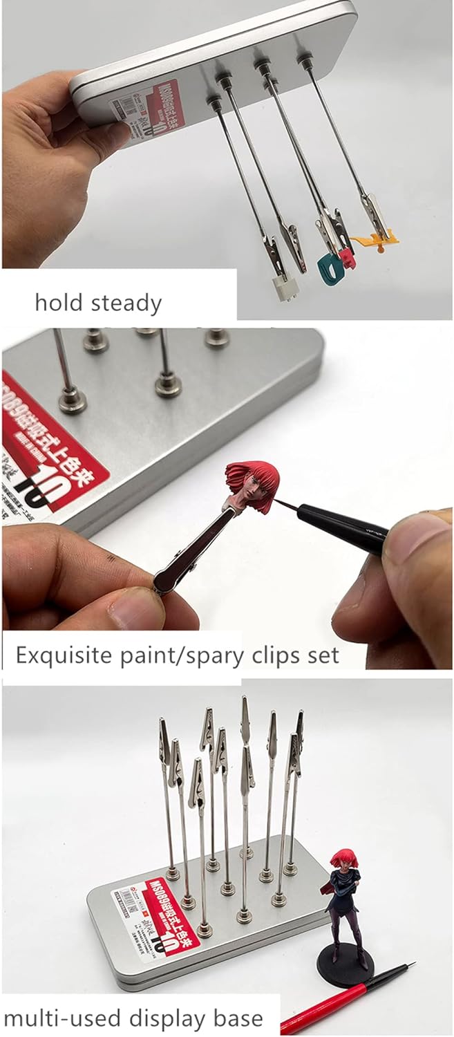 10 Magnetic Alligator Clip Sticks for Plastic Model Color Spray Paint