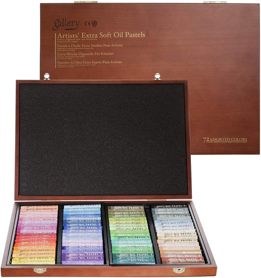 Mungyo Gallery Soft Oil Pastels Wood Box Set of 72 - Assorted Colors