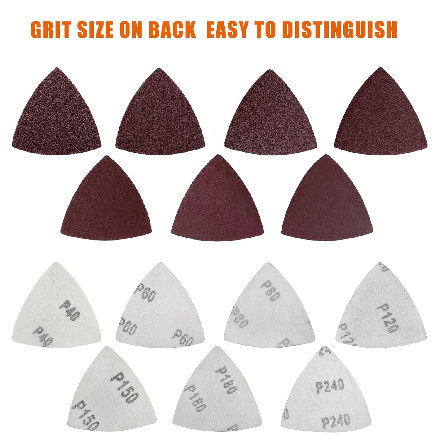 170PCS Hook and Loop Triangle Sandpaper for 3-1/8 Inch