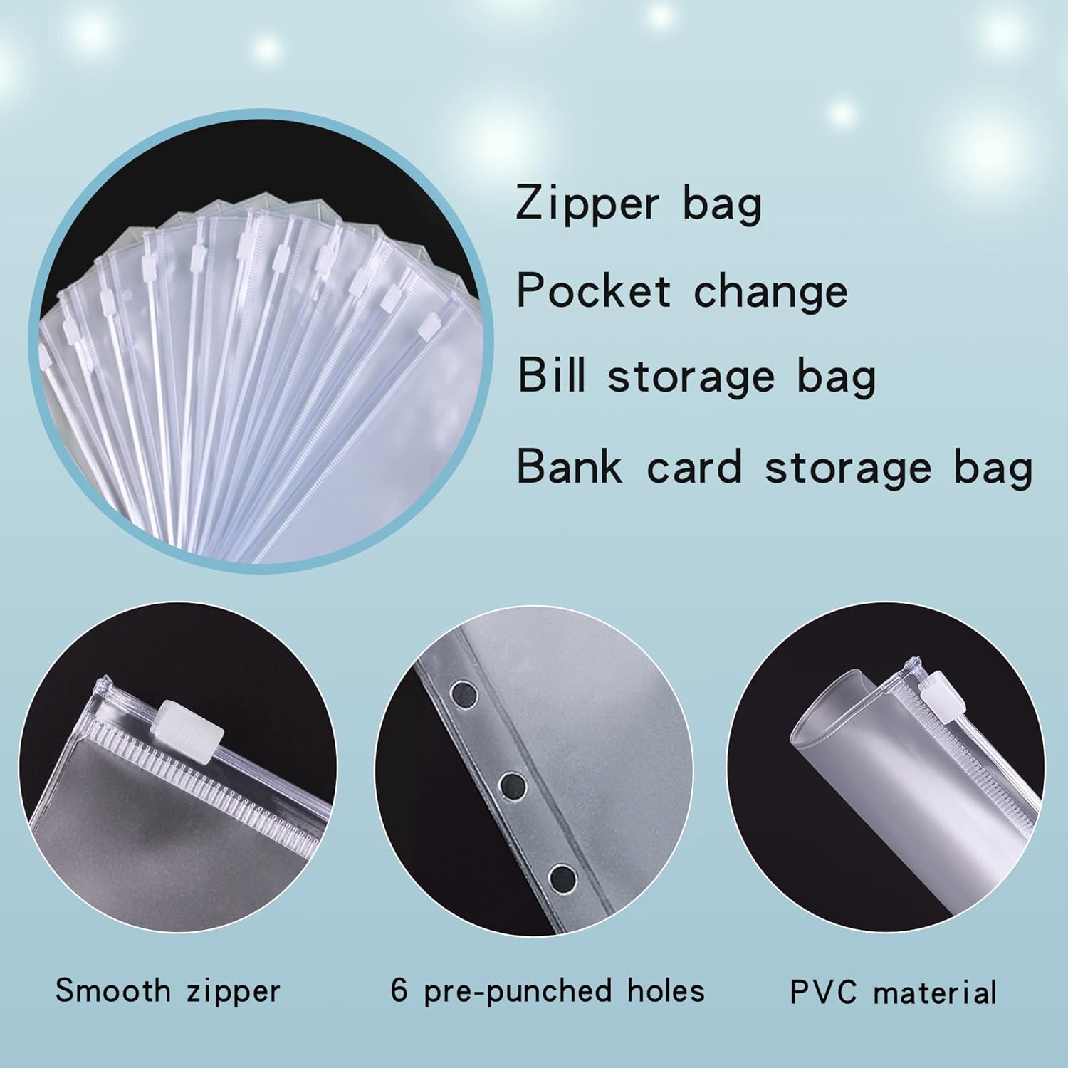 A6 Budget Binder with 12pcs Zipper Cash Envelopes Money Organizer