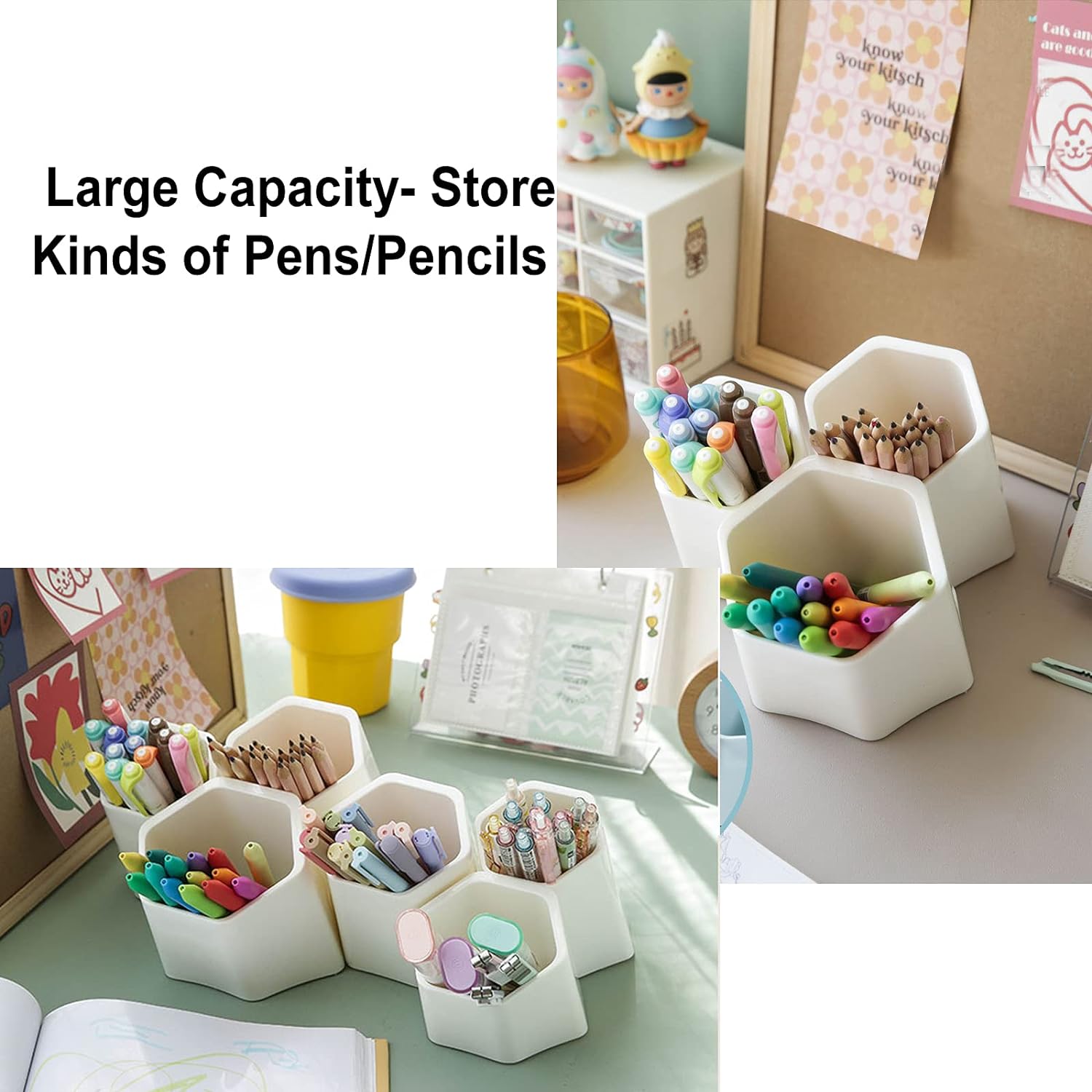 Hexagonal Creative Pen Holder Desktop Wall-Mounted