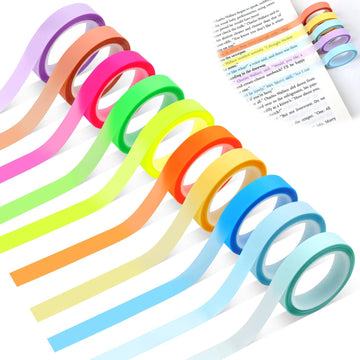 10 Rolls Highlighter Tape Removable for Books Classroom