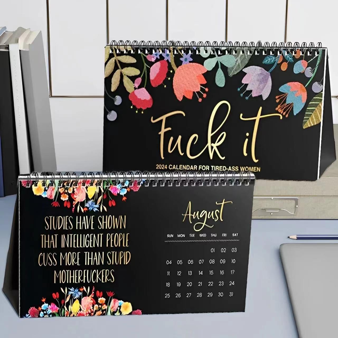 2024 'Fuck It'  Desktop Calendar for Tired-Ass Women