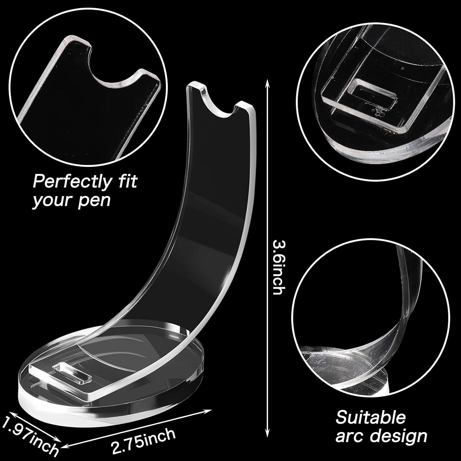 2Pcs Acrylic Pen Holder Pencil Display Stand